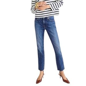 J Crew Vintage Slim-Straight Leg Light Gemma Wash Raw Hem Ankle Length Jeans